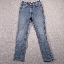Zara Jeans Womens 4 Light Wash Blue High Rise Straight Leg Denim Casual 5 Pocket