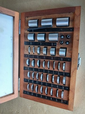 (36) Pc SPACE BLOCK Set Gage Blocks .050'' to 1'' Set in Wood Case Japan Bright LN