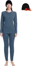 Women's 100% Merino Wool Base Layer Sets - Light and Large, 190-pewter 