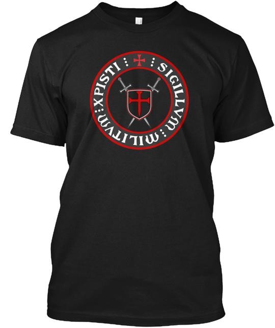 Knights Templar Cross Swords Shield T-Shirt Made in the USA Size S to 5XL