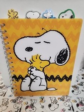 Peanuts Snoopy Woodstock Journal Notebook 96 Sheets With Tabs Vinyl 6.5w X8.5H