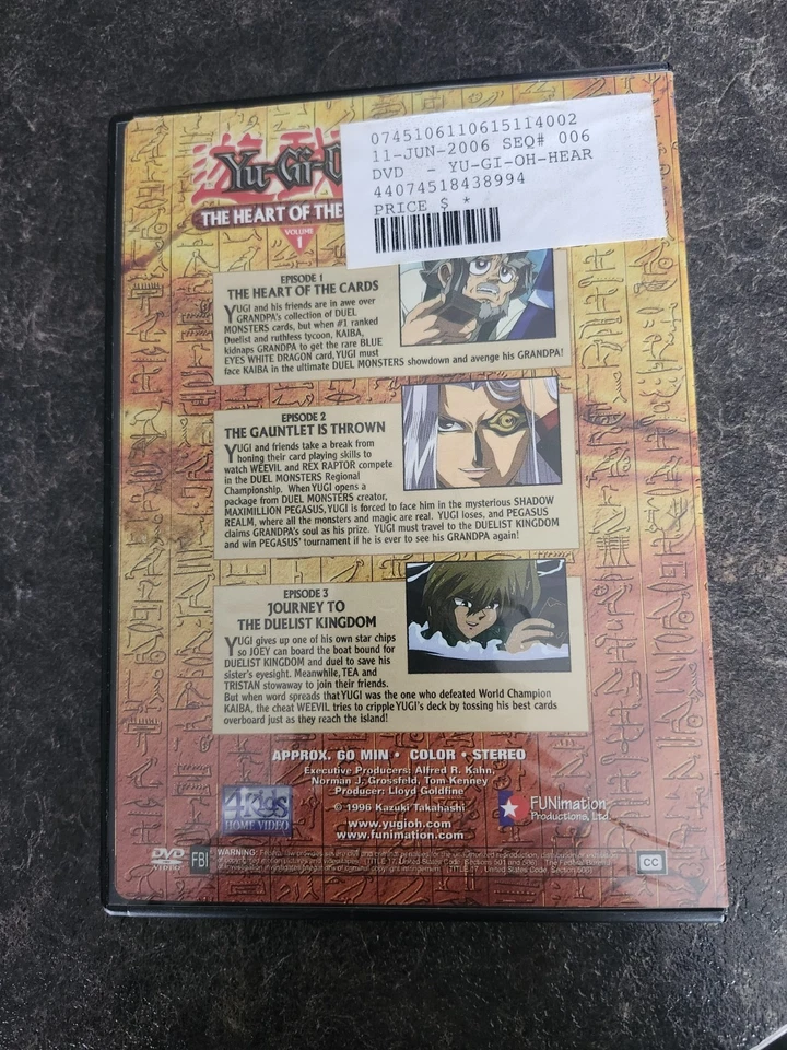 YuGiOh The Heart Of The Cards Volume 1 1996 DVD Good Condition - Image 2 of 2