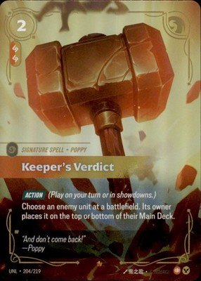 Keeper's Verdict 204/219 Epic Unleashed Riftbound Foil Near Mint