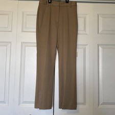 Nili Lotan Virgin Wool High Rise Flare Trousers Size 4 Camel Unworn Made USA