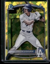 2025 Bowman Draft Sapphire #BDC-158 Landyn Vidourek Yellow Sapphire /75