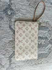 Louis Vuitton Monogram Beige Zip Wristlet Pou...