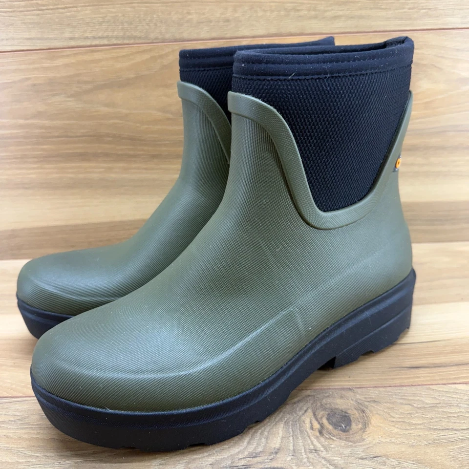 BOGS Hazel Chelsea Botas Mujer 8 EU 39 Negro Oliva Impermeable Cuña Foto 3 de 4