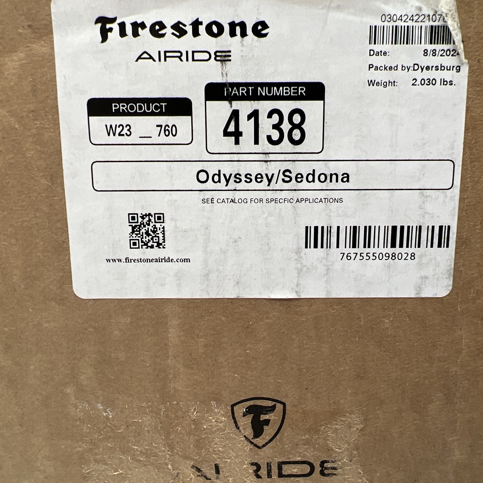 Firestone 4138 Coil-Rite Rear Air Helper Spring Kit