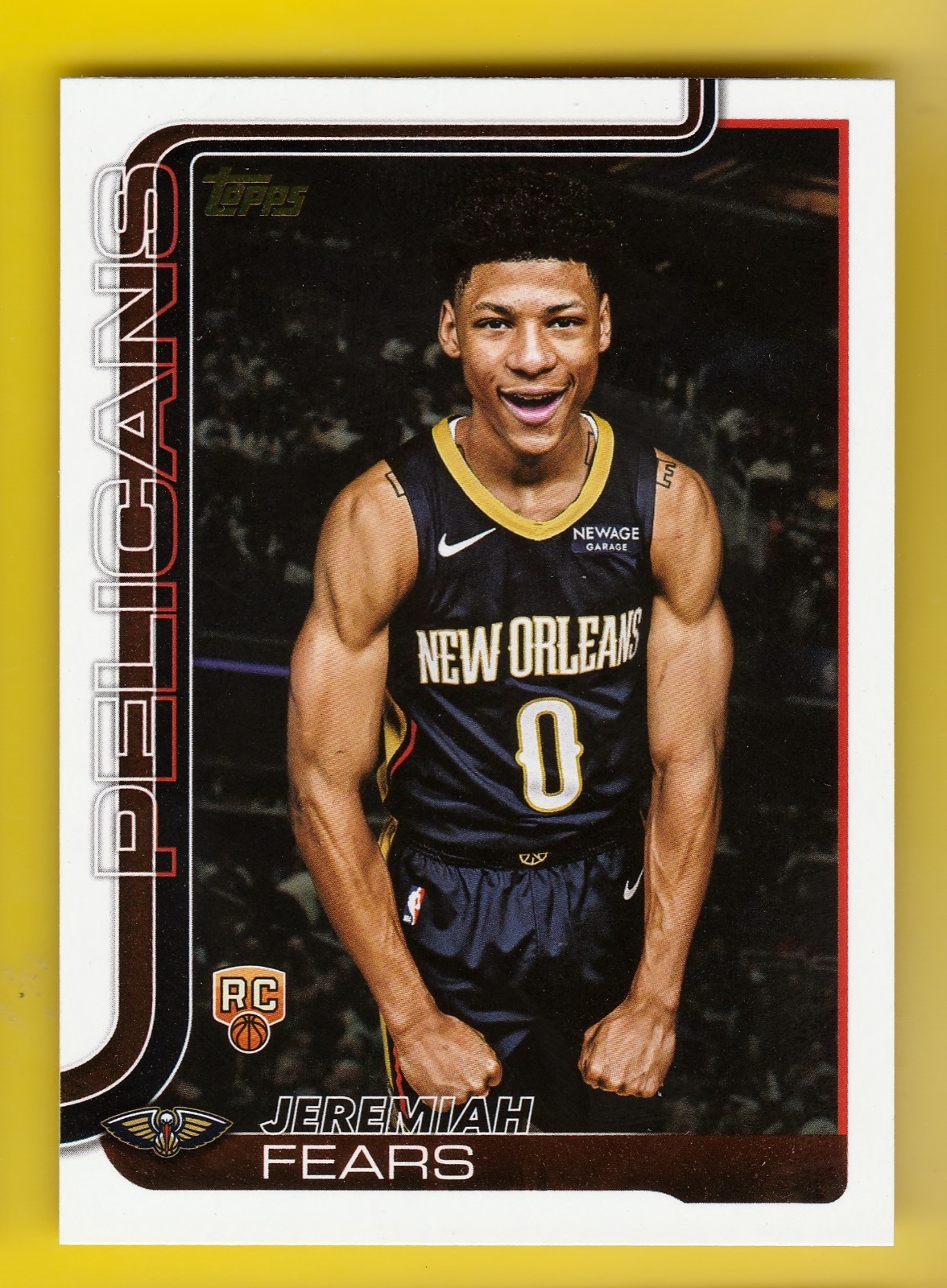 2025-26 Topps 207 Jeremiah Fears RC Golden Mirror Pelicans Rookie SSP 1:398
