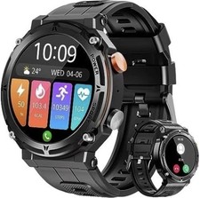 Military Smart Watch 5ATM IP68 Waterproof Samsung Android iOS Bluetooth 5.2