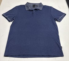 Hugo Boss Paddy Pixel Polo Shirt Mens Navy Slim Fit Luxury Cotton Size Large