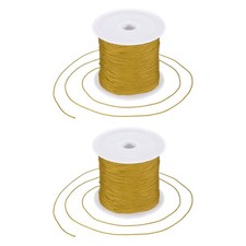 2 pcs 0.6mm String for Bracelets, 44 Yards Beading Thread Earthy Yellow