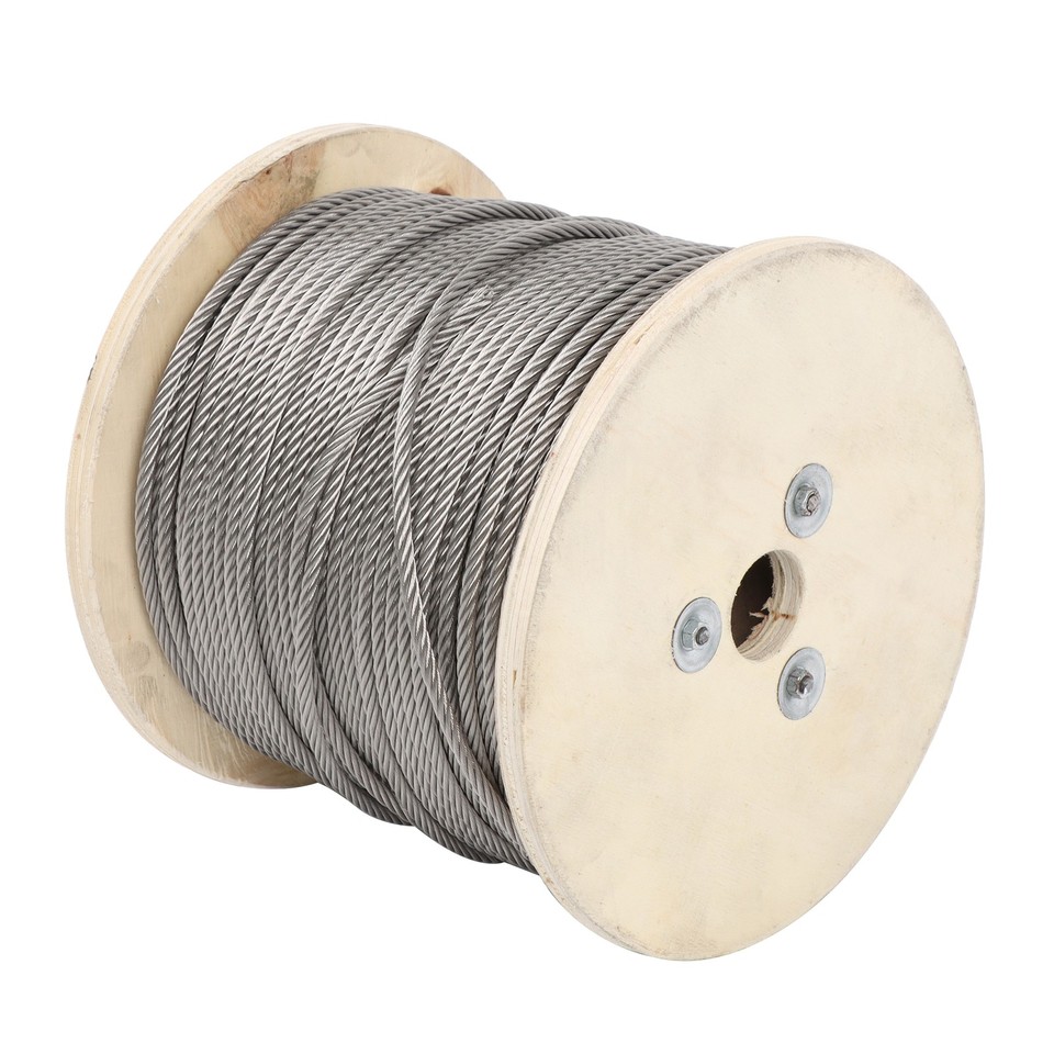 3/16"x500ft 7x19 T304 Stainless Steel Wire Rope Cable 3700lb Fracture ...