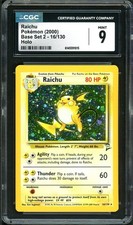 CGC 9 MINT Raichu Base Set 2 16/130 Holo Pokemon Card psa on eBay