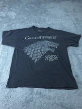 Game of Thrones Shirt Mens Large Black Stark Winter Is Coming Tee TV Show HBO
