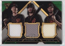 2016 Topps Triple Threads Relic Combos Emerald /18 Brandon Belt Matt Duffy 0b0