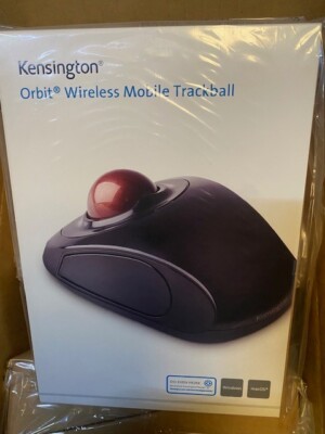 Kensington Orbit Wireless Trackball Mouse with Touch Scroll Ring K72352, Black