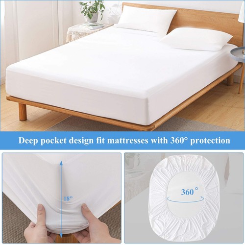 2 Pack King Size Premium Waterproof Mattress Protector, Soft Breathable Mattr... - Picture 6 of 8