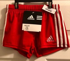 NWT ADIDAS GYMNASTIC RUNNING PERFORMANCE GK ELITE SHORTS RED/WHITE CHILD M