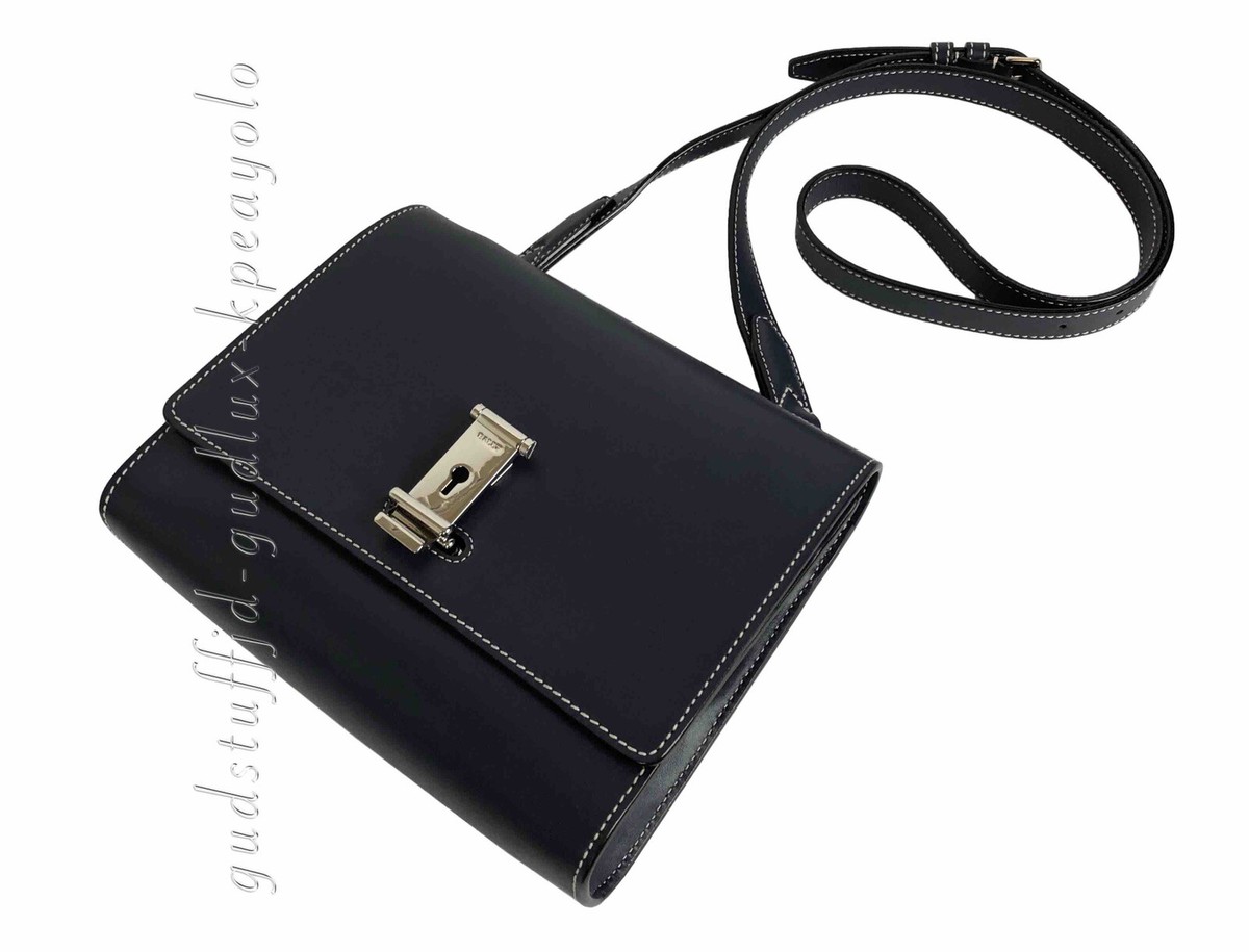 BALLY Keyhole Crossbody in Ink with Contrast Stitching UK - Main Image