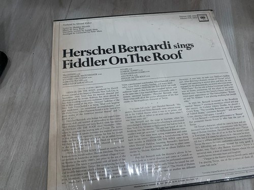Herschel Bernardi Sings Fiddler On The Roof Columbia OS3010 LP - Picture 4 of 4