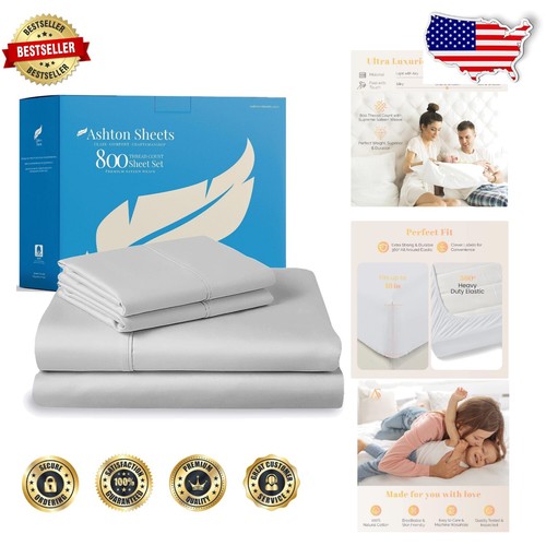 Luxury 100% Egyptian Cotton 800 Thread Count Full Sheets - Deep Pocket & Cooling