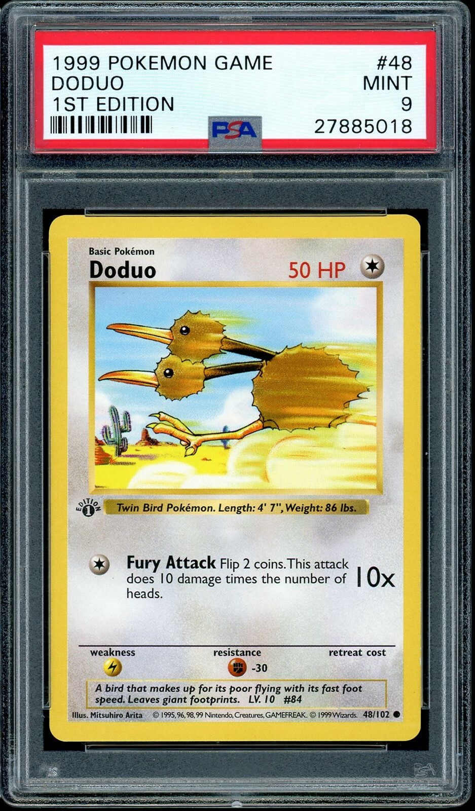 1999 Pokemon Base Set #48 Doduo 1st Edition PSA 9