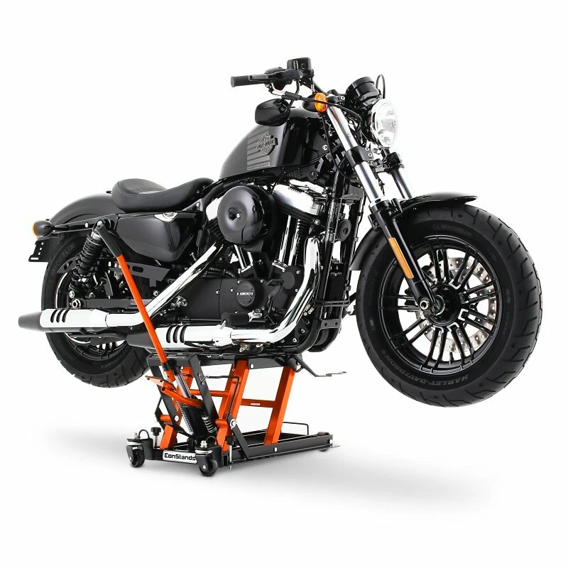 Cric Moto à Ciseaux XL — Lève Hydraulique Custom Orange CB14491