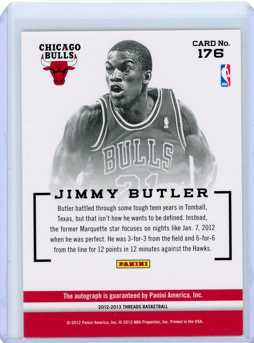 2012/13 Panini Threads Rookie Autograph #176 Jimmy Butler | eBay 2012/13 Panini Threads Rookie Autograph #176 Jimmy Butler | eBay
