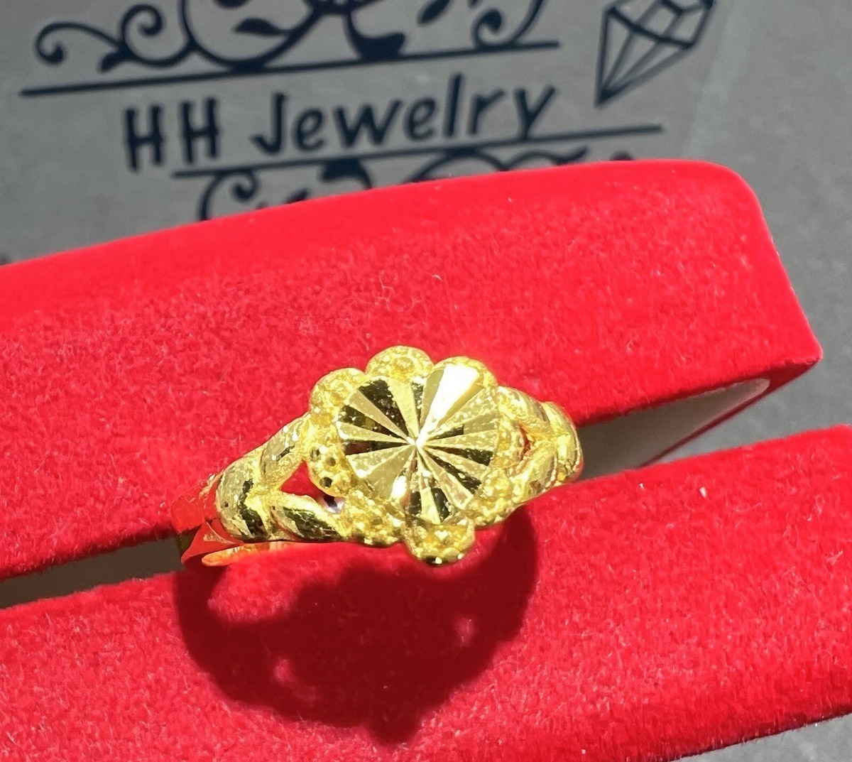24K Yellow Gold Heart Shape Design Ring | eBay 24K Yellow Gold Heart Shape Design Ring | eBay