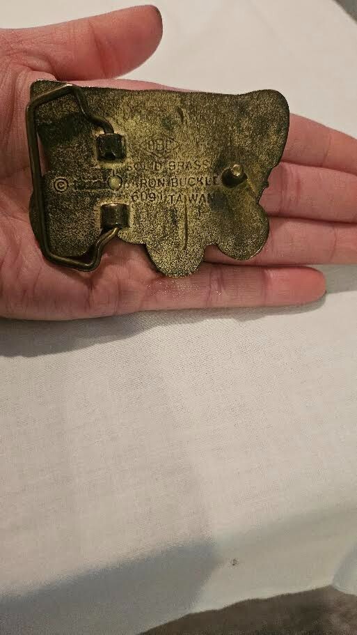 Schooner/Covered Wagon - Solid Brass Belt Buckle Conestoga Prairie 1970s View 5