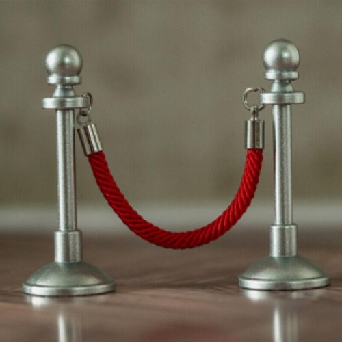 1/12 Maßstab Puppenhaus Miniatur einziehbarer Zaun rotes Seil Hotel Lobby Geländer - Bild 4 von 7