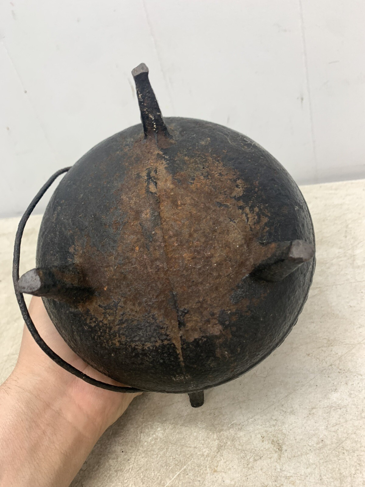 Antique Savery Co Kettle Cauldron 3 Leg Pot Philadelphia eBay