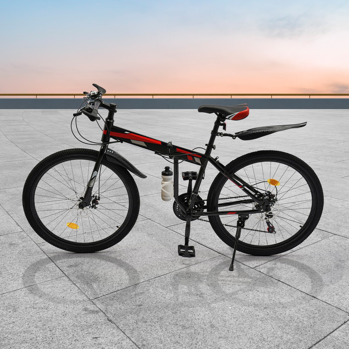 LSskm 26 Zoll Klapprad - Faltrrad Mit 21 Gängen & Scheibenbremsen Für City & Gelände