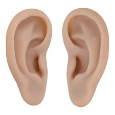1Pair Silicone Ear Model Soft Flexible Simulation Ear Model for Earrings Display