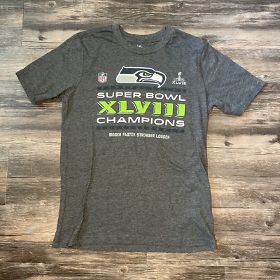 Seattle Seahawks T-Shirt Super Bowl XLVIII Champions Boys Large