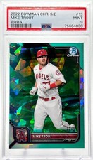 Mike Trout 2022 Bowman Chrome Sapphire Aqua Refractor /99 PSA 9 MINT ANGELS