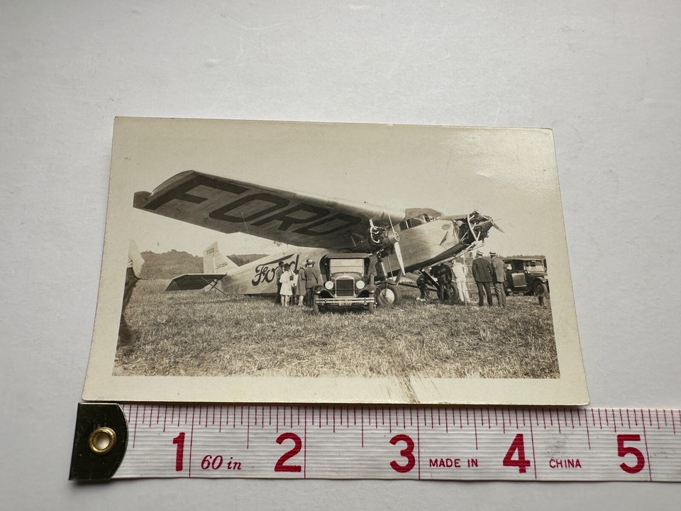 Ford TriMotor Airplane PHOTO Original Snapshot Mid 1920's Cars