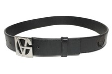 GIANNI VERSACE Medusa Embossed GV Buckle Men's Leather Belt Black size 80 / 32