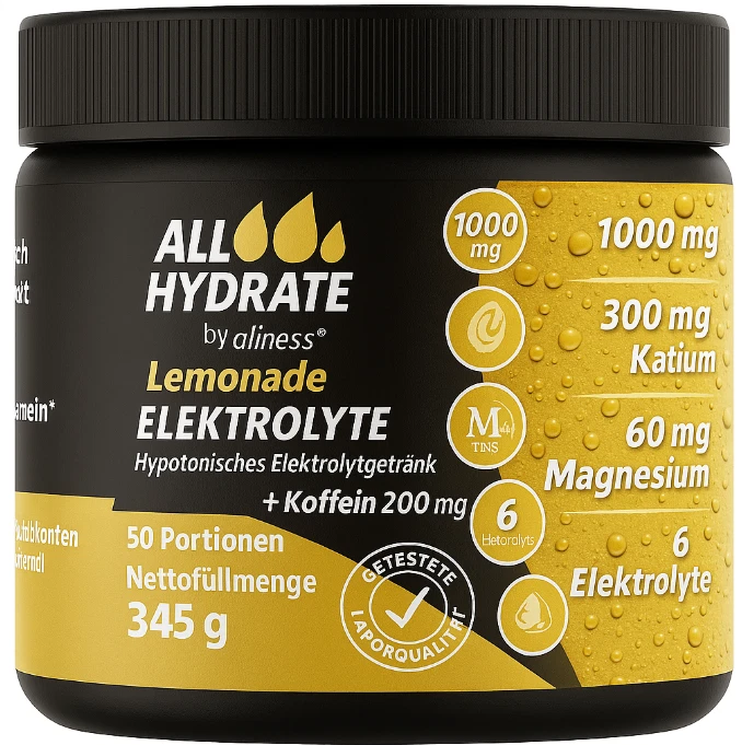 Aliness Elektrolyte + Koffein 200 mg Magnesium Natrium Kalium 345g Pulver - Bild 1 von 1