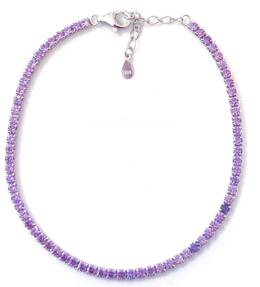 Bracciale Tennis Ametista in Argento 925 rodiato - Rainbow Collection Les Folies - Immagine 3 di 4