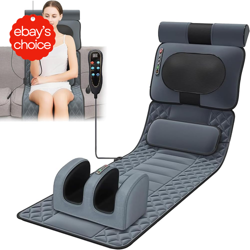 Full Body Massage Mat Heated Shiatsu Chair Pad 30 Kneading Heads 9 Modes Neck Ba - Picture 10 of 12