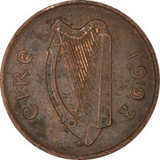 #933459 M&uuml;nze, IRELAND REPUBLIC, 2 Pence, 1992