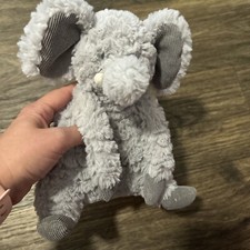 First Impressions Gray Elephant Ripple Fur  Corduroy Beanbag Feet Plush Stuffie