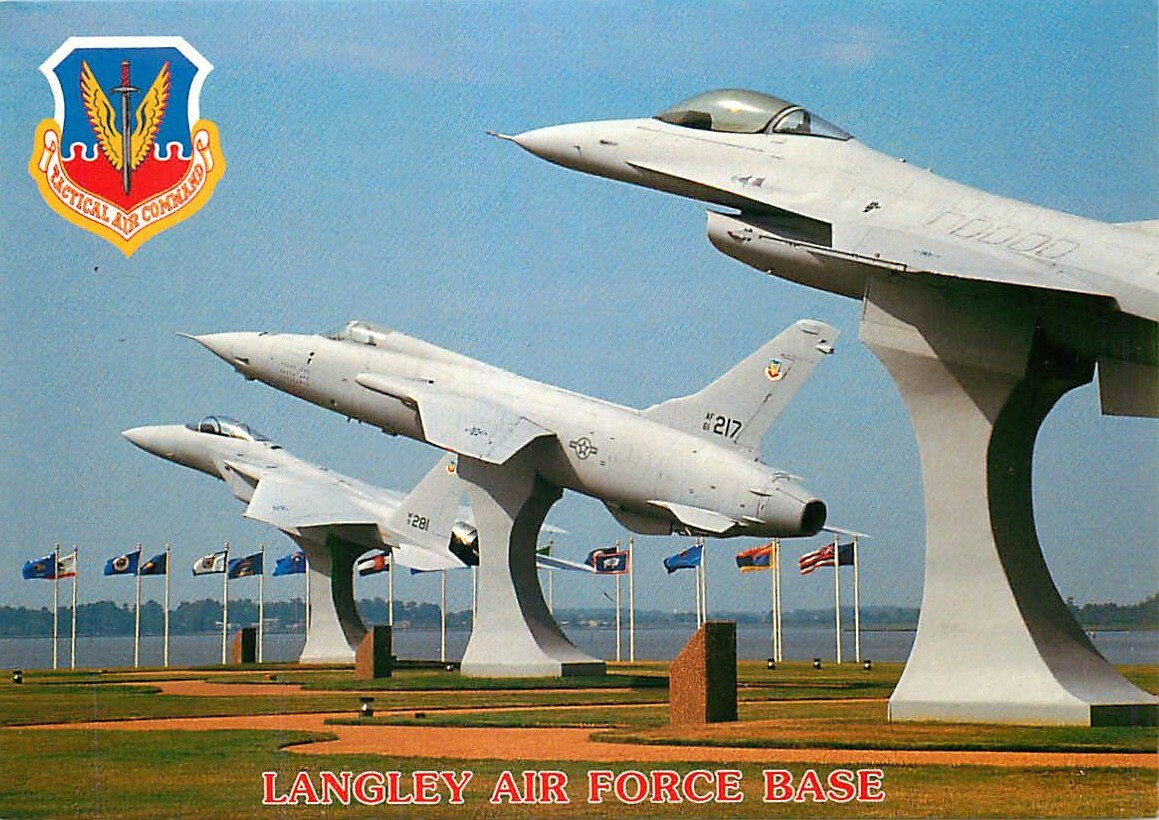 Postcard Langley Air Force Base, Hampton, Virginia eBay