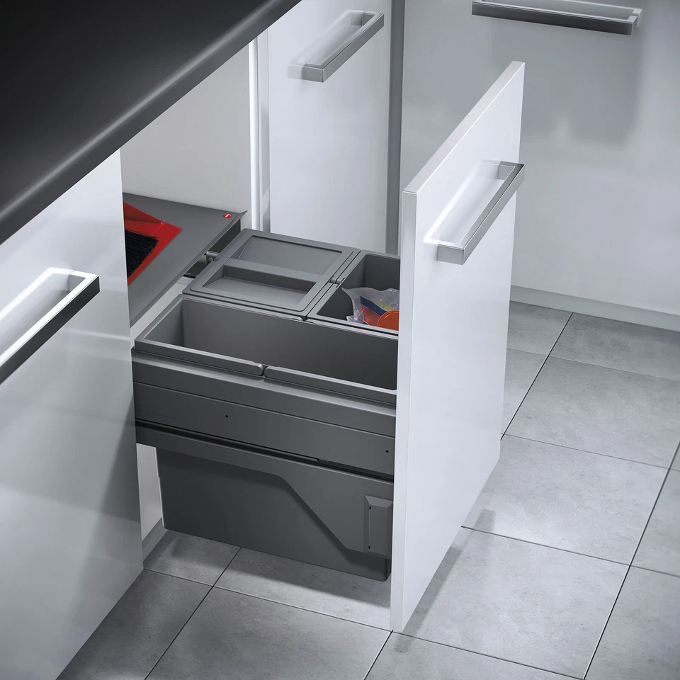 Hailo Abfallsammler 361083 Cargo Abfalleimer 1 x 17L/ 2 x 13L Mülleimer Trennung - Bild 2 von 4