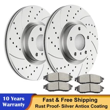 Front Drilled Brak Rotors Ceramic Pads Fit Infiniti G37 SEDAN Brakes Discs Kits