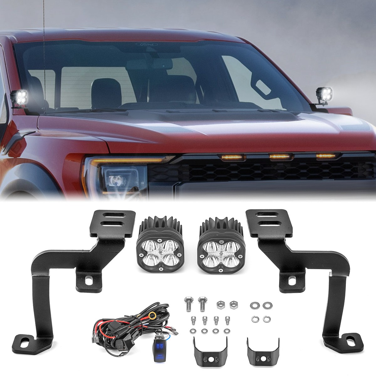 for Ford F150 / Raptor 2021-2022 23 24, 40W LED Light Pod