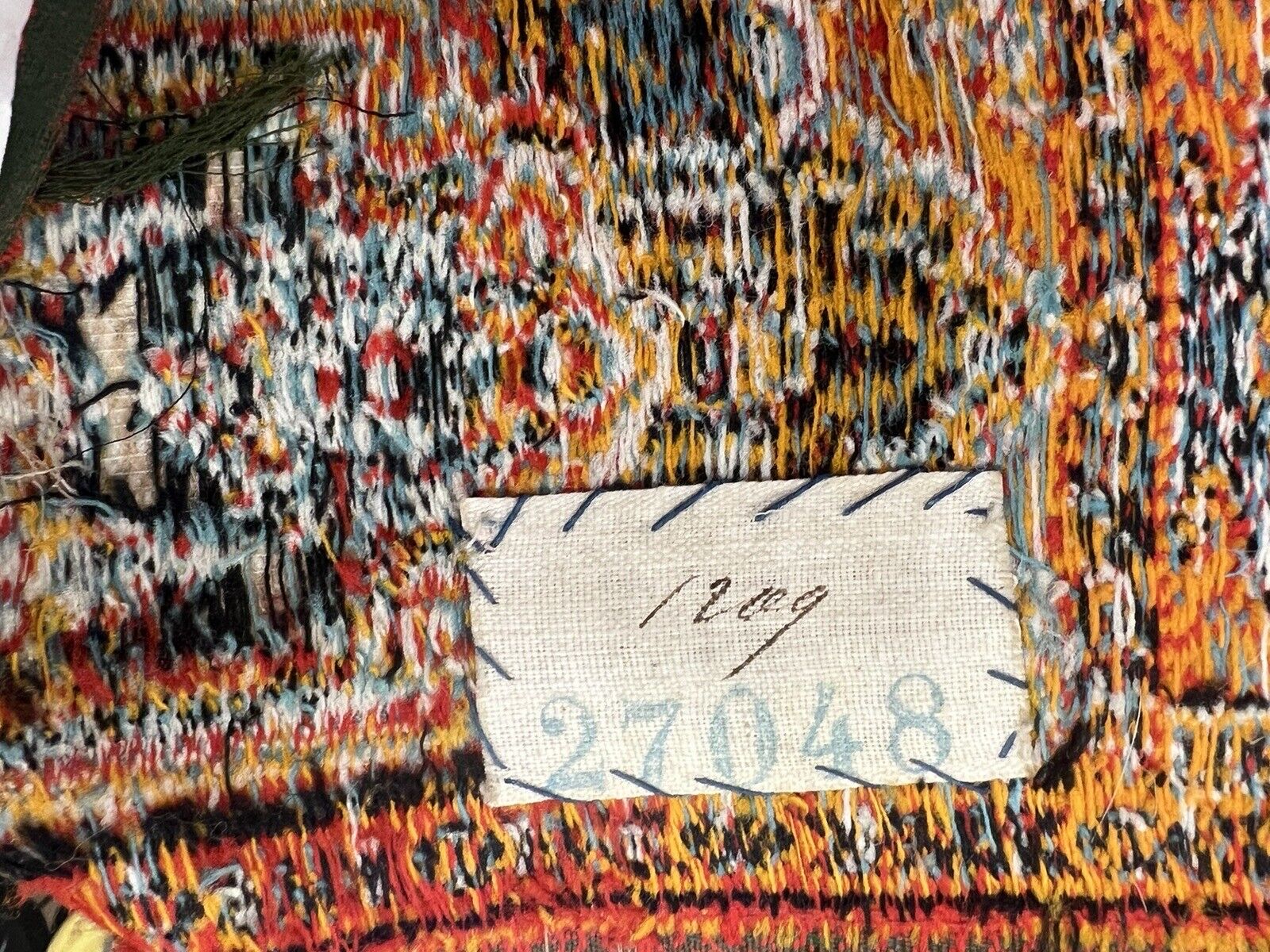 Antique Paisley Woven Wool 126”x61” MulticolorLar… - image 17