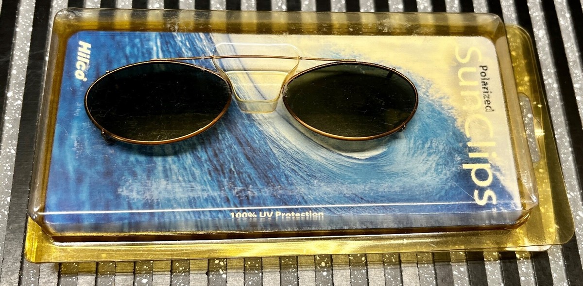 Vintage Hilco SunClips bronze Ellipse 48mm Polarized Unisex Clip